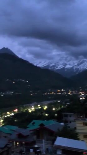 Evening mountain views captured across Himalayan village Vashisht