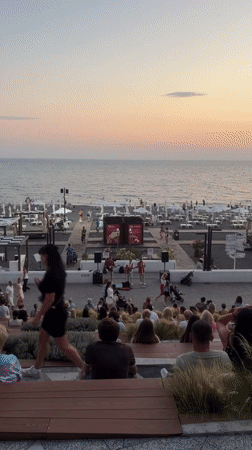 Live music and a sunset crowd on Sochi's Black Sea waterfront
