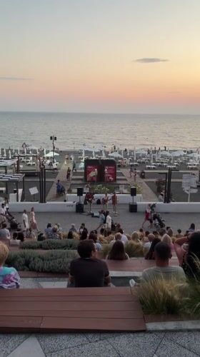 Live music and a sunset crowd on Sochi's Black Sea waterfront