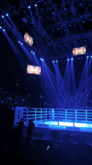 Female fighter spotted in illuminated Bangkok boxing ring