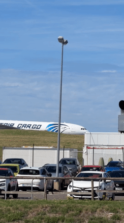 EgyptAir Cargo aircraft taxiing near Lautzenhausen airfield