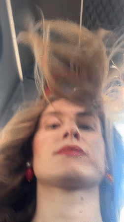 Woman filmed on moving vehicle in Kryvyi Rih, Ukraine