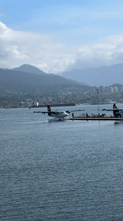 Afternoon waterfront activity documented in Vancouver's Coal Harbour district