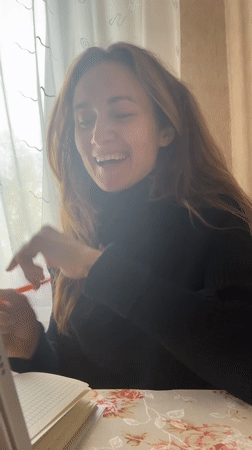 Woman joins four-person Zoom call in Kryvyi Rih