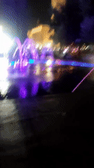 Yerevan's illuminated fountain park draws an evening crowd