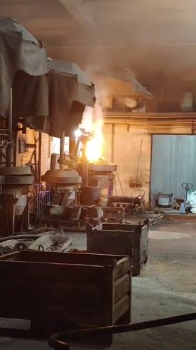Inside and outside an active foundry in Noviy, Russia