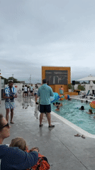 Pool party with LED stage setup in Provincetown, MA