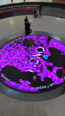 Interactive floor display draws crowds in Barcelona shopping mall