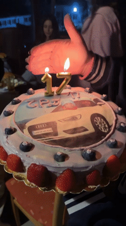 Young women celebrate 17th birthday outdoors in Zlatograd, Bulgaria