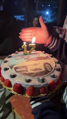 Young women celebrate 17th birthday outdoors in Zlatograd, Bulgaria