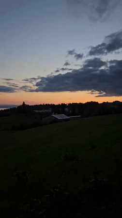 Twilight landscape captured on video near St. Gallen, Switzerland