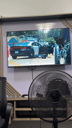 Television broadcasts action crime drama in Abuja Nigeria