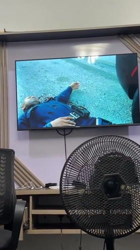 Television broadcasts action crime drama in Abuja Nigeria