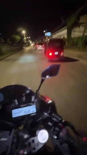 Night motorcycle ride through Davao City commercial district