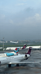 Morning airport operations captured at Lagos international terminal