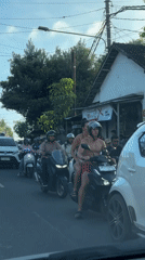 Heavy scooter traffic observed in Kuta Selatan, Indonesia