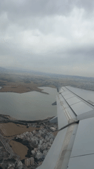 Aerial view captured over Larnaca Cyprus from airplane window