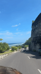 Coastal road scene captured in Kuta Selatan, Indonesia