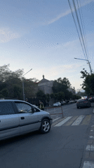 Routine street activity observed in Vagharshapat, Armenia