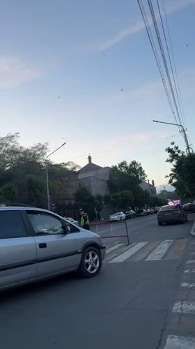 Routine street activity observed in Vagharshapat, Armenia