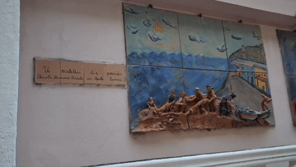 Maritime memorial murals documented along Savona waterfront walls