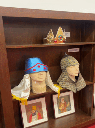 Visitor documents Alex Israel exhibition space in Los Angeles museum