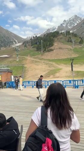 Afternoon leisure moments captured at Almaty mountain resort