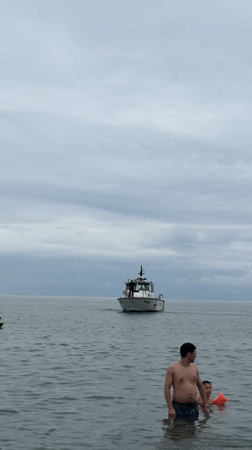 Batumi's Black Sea coast on a busy July morning