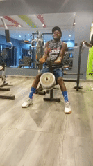 Back-to-back strength training on free weights and machines.