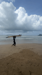 Early morning surfing session observed in Weligama, Sri Lanka