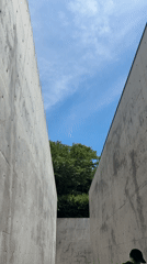 Concrete corridors and calm water on Naoshima