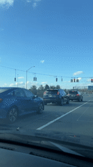 Traffic stops at red light in Newburgh