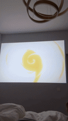 Anime characters projected on wall in Krasnoyarsk