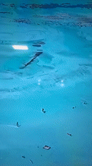 Drone footage captures tropical resort scenes in Dnipro, Ukraine