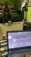 Music producer works on FL Studio project in Abuja