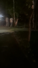 Nighttime street activity recorded in Kokshetau, Kazakhstan
