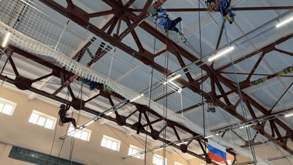 Aerial rope activity observed in Usolye gymnasium