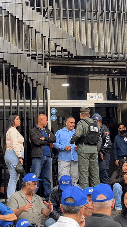 Protesters gather at Venezuela education ministry building in Caracas