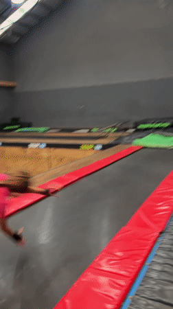 Young athletes practice gymnastics at Buenos Aires trampoline facility