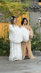 Traditional dress photography session observed in Yuzhong District plaza