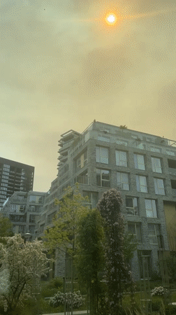 Amsterdam residents document unusual hazy sky conditions