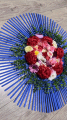 Decorative arrangements and artwork documented in Russian village