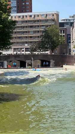 Surfing the city wave pool and touring Rotterdam's Markthal