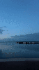 Tranquil waterscape filmed at dusk in Chaikovsky, Russia
