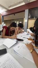 Early morning exam session documented at Davao City educational facility