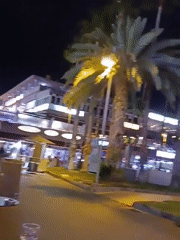 Nighttime street scene captured in San Bartolomé de Tirajana
