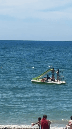 Summer beach activities in Bar, Montenegro