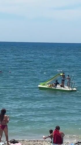Summer beach activities in Bar, Montenegro