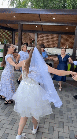 Outdoor wedding celebration in Strășeni, Moldova