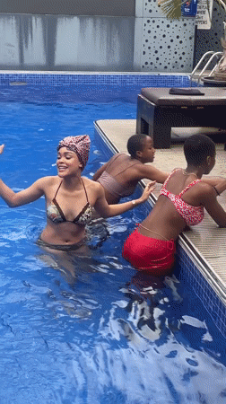 Pool hangout and construction work at Ilado, Nigeria